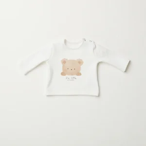Aventiquattrore tshirt con orso beige sul davanti