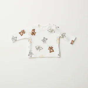 Aventiquattrore tshirt con koala grigio e orsi beige