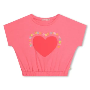 Tshirt Billieblush rosa con stampa cuore e scritta sul davanti