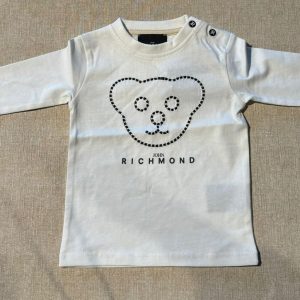 Tshirt Richmond bianca girocollo con orso ricamato