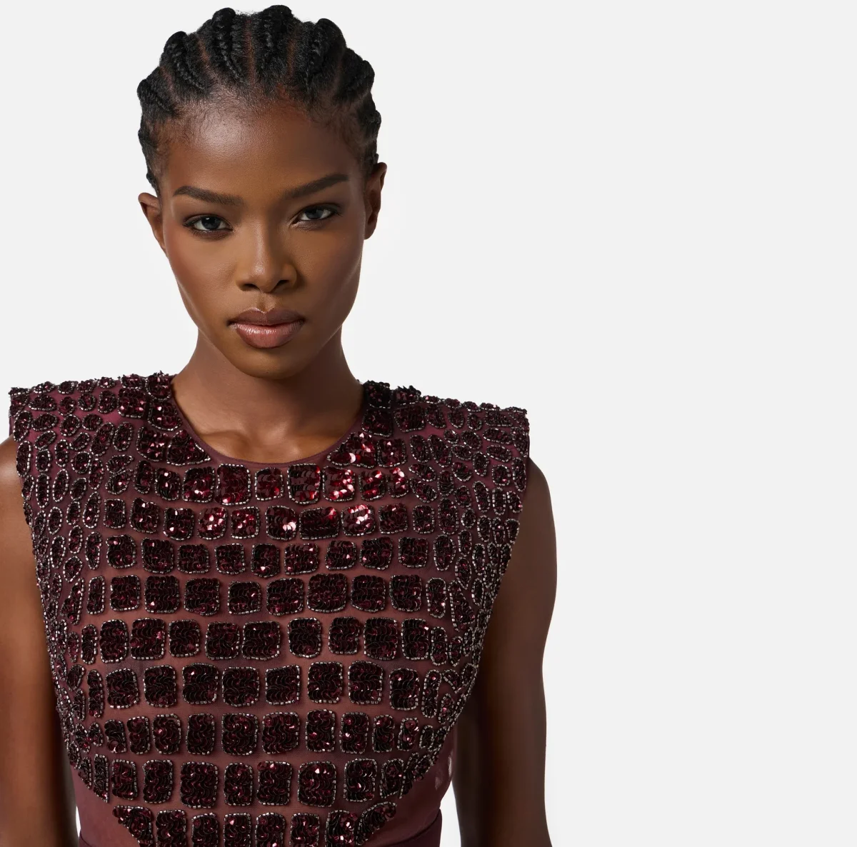 Abito in crepe leggero e tulle - immagine 3