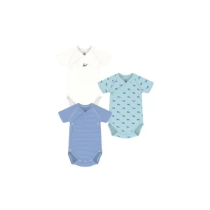 Set 3 body Petit Bateau fantasia balena mezza manica