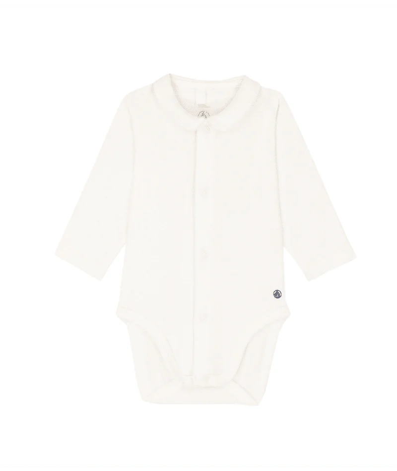 Body Petit Bateau con colletto manica lunga bianco