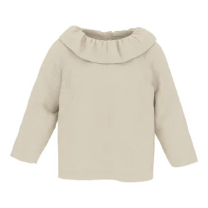 Tshirt Petit Bateau beige colletto manica lunga
