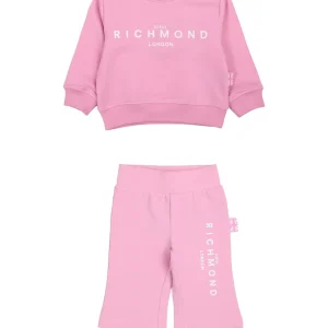 Completo Richmond di colore rosa composto da felpa e pantalone leggings a zampa