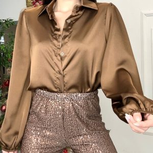 CAMICIA SATIN 530 tabacco