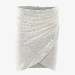 Gonna mini drappeggiata in paillettes