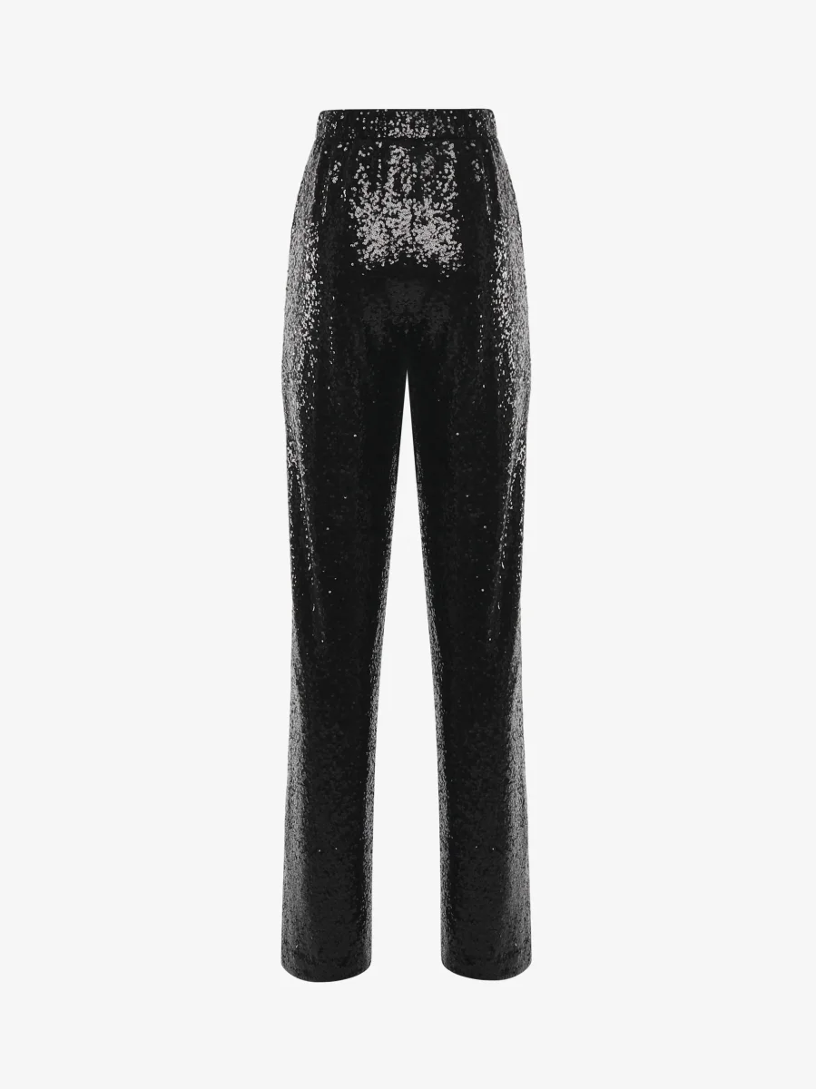 Pantaloni gamba dritta in paillettes - immagine 2