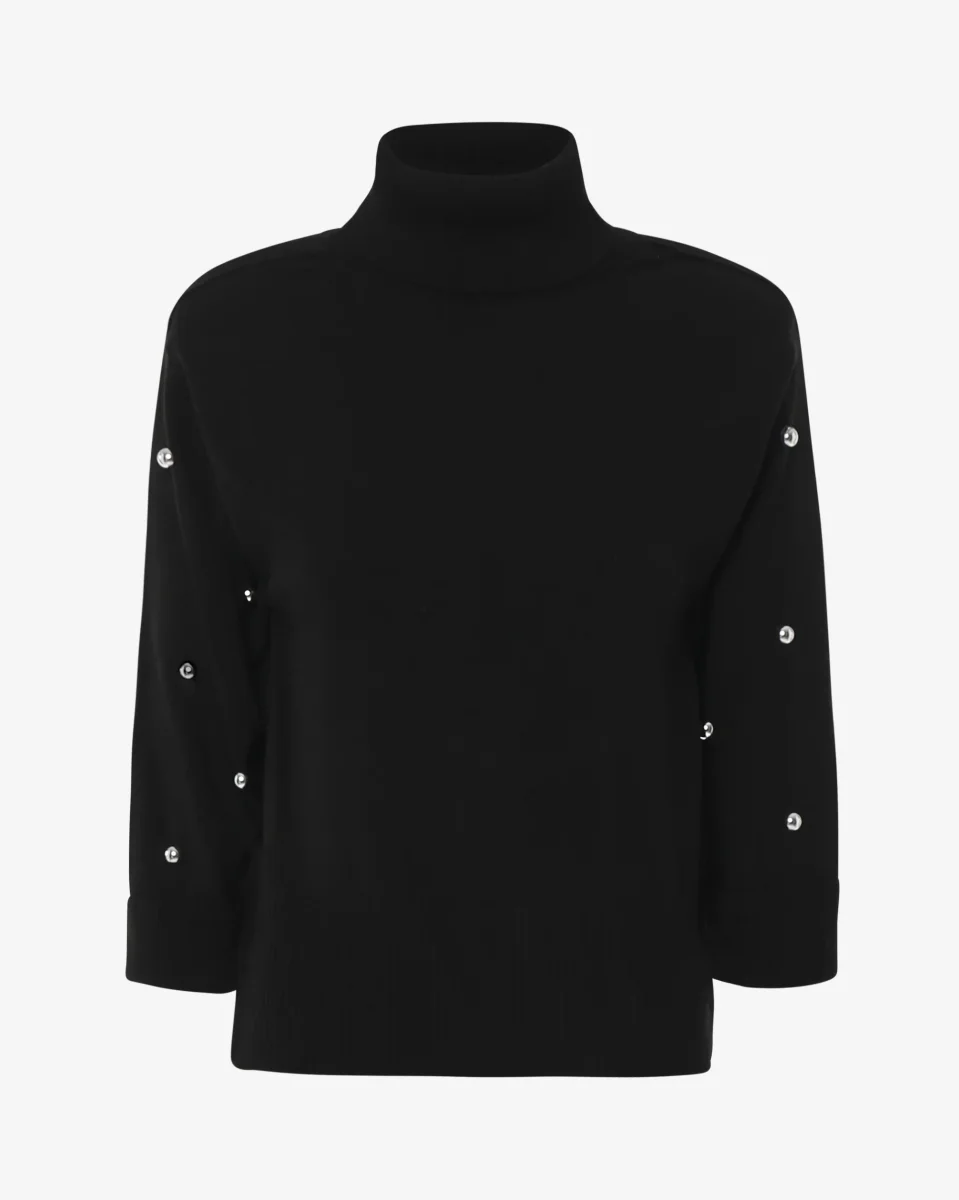 Maglia con collo alto e manica corta - immagine 2