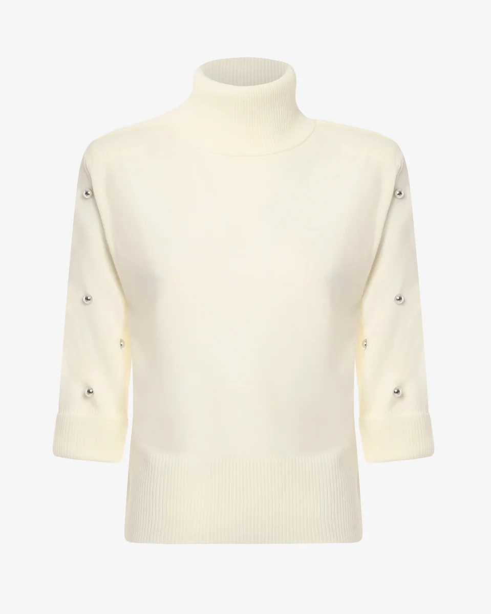 Maglia con collo alto e manica corta - immagine 7