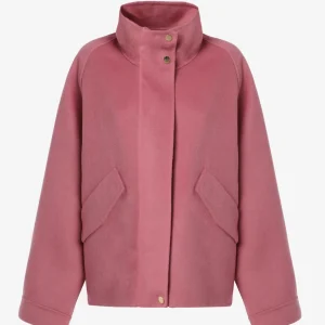 Giacca in panno con zip e tasconi