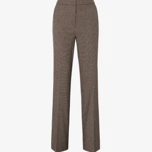 Pantaloni gamba dritta in manolana  pied de poule