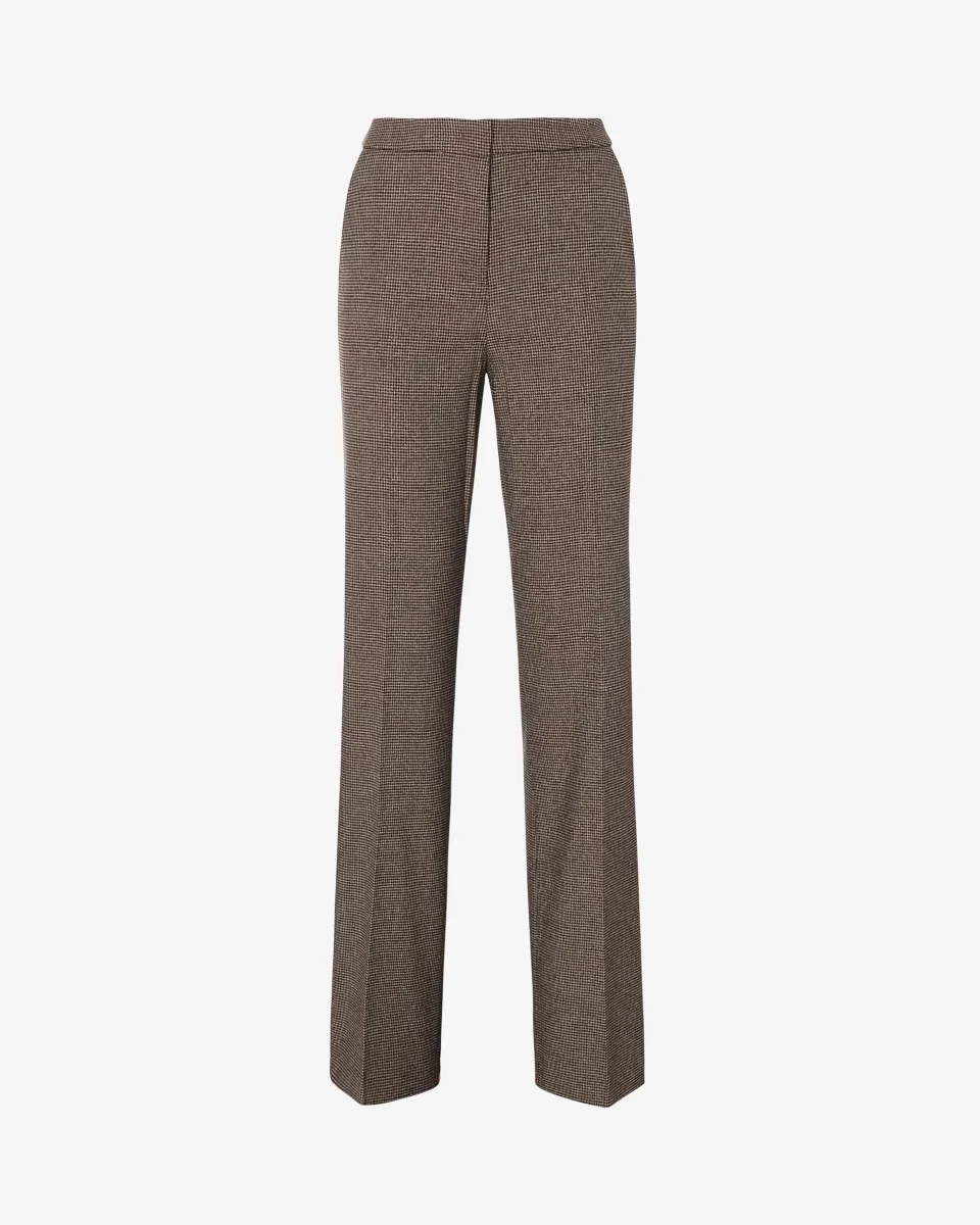 Pantaloni gamba dritta in manolana pied de poule