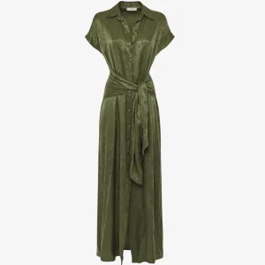 Abito chemisier con cintura in jacquard