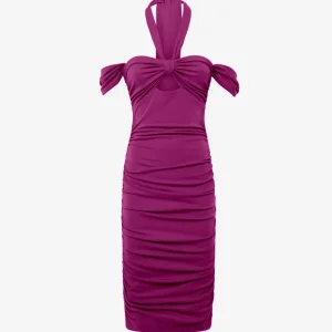 Abito mini allacciato al collo in jersey