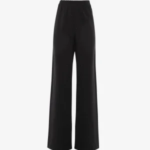 Pantaloni ampi in viscosa con coulisse e strass