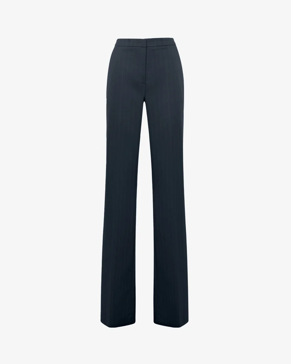 Pantaloni gessati a gamba dritta