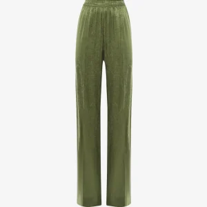 Pantaloni ampi con coulisse in tessuto jacquard