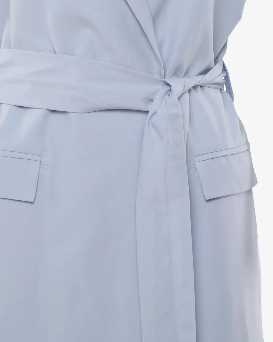 Gilet con cintura e tasche in misto lino - immagine 6