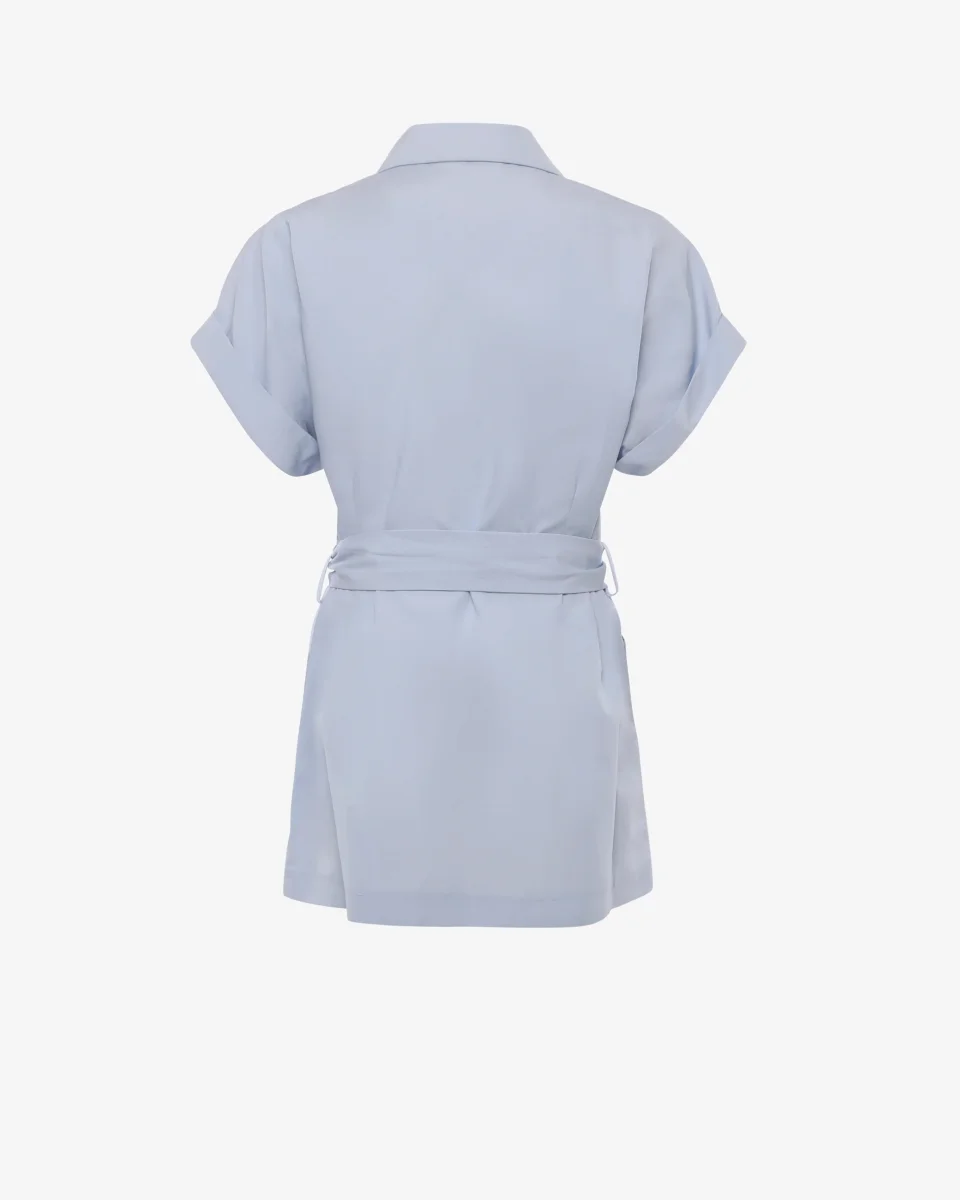 Gilet con cintura e tasche in misto lino - immagine 7