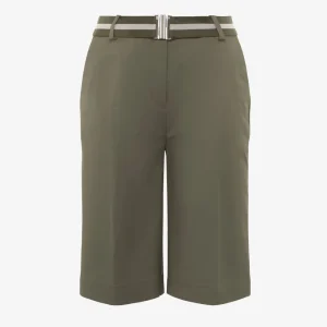 Bermuda in gabardine di cotone con cintura elastica