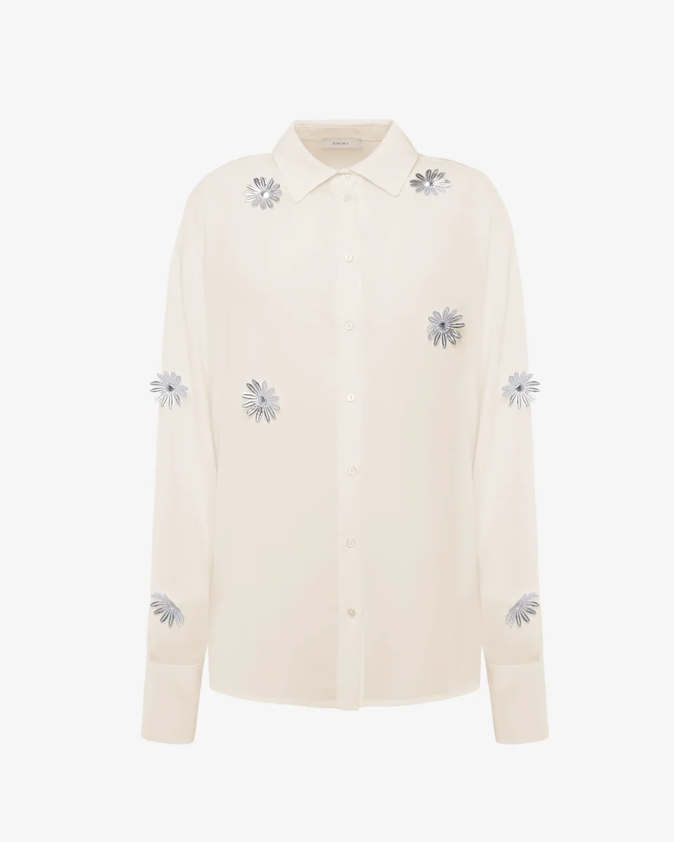 Camicia in georgette con applicazioni - immagine 6