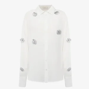 Camicia in georgette con applicazioni