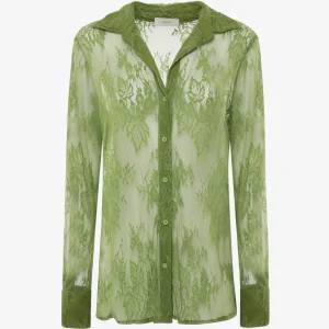 Camcia a maniche lunghe in pizzo