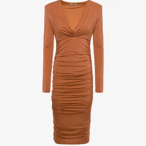 Abito Midi in jersey scollo a V