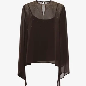 Blusa in georgette con maniche volant