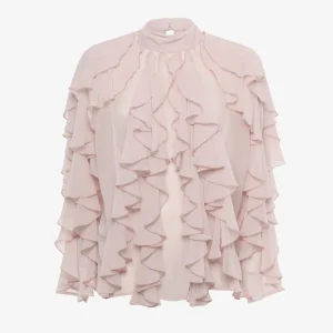 Blusa in georgette con rouches