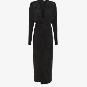 Abito lungo con scollo a V profondo in jerseay