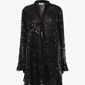 Mini abito camicia in pailettes