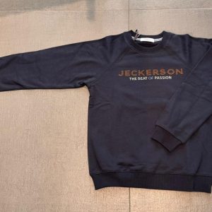Felpa Jeckerson blu girocollo con scritta sul davanti