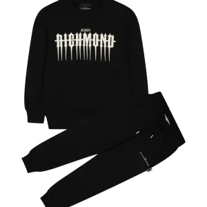 Completo Richmond felpa nera e pantalone nero