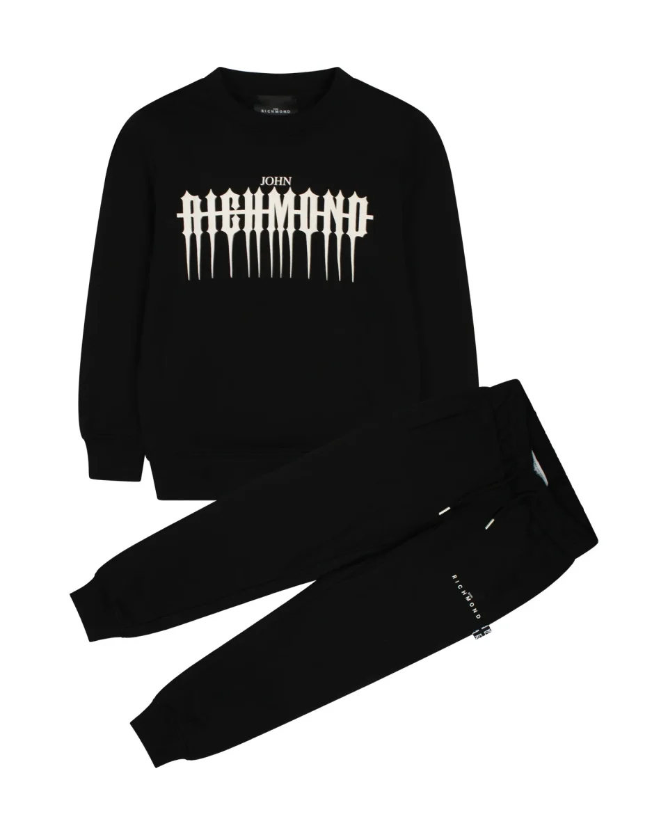 Completo Richmond felpa nera e pantalone nero - immagine 2