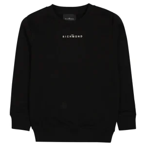 Felpa Richmond girocollo nera con logo sul davanti