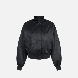 Giubbotto in taffettà con stampa struzzo