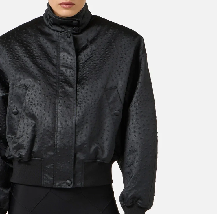 Giubbotto in taffettà con stampa struzzo - immagine 3