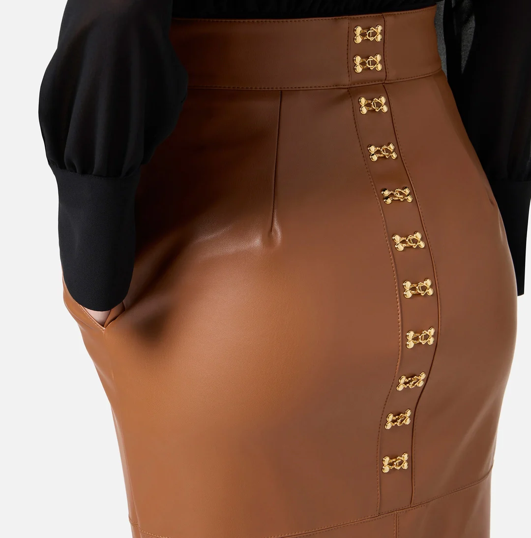 Gonna a tubino con ganci gioiello - immagine 4