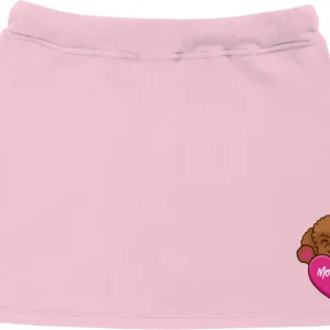 Gonna Mousse rosa in felpa con barboncini