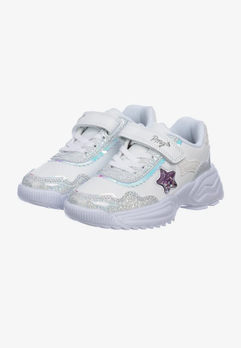 Primigi Sneakers bambina chiusura a strappo e lacci finti elasticizzati - bianco - immagine 4