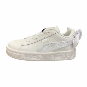 Puma white basket bow AC PS kids