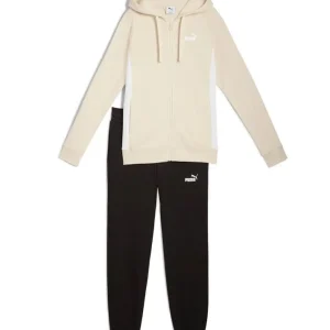 Puma Tuta Completa Donna Zip Panna Nero