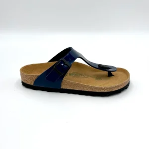 Birkenstock Gizeh blue dress patent