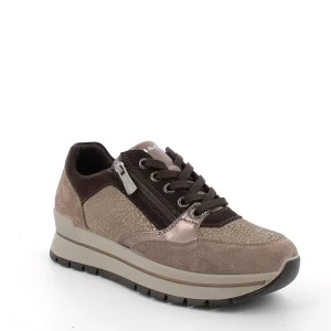Igi&co Sneakers chiusura zip e lacci - marrone (memory foam)