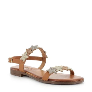 Igi&co sandalo basso regolabile in pelle cuoio stella (sottopiede soft)
