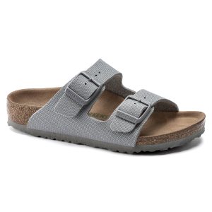 Birkenstock kids Arizona rivet logo Stone Coin - textile grey (vegan)