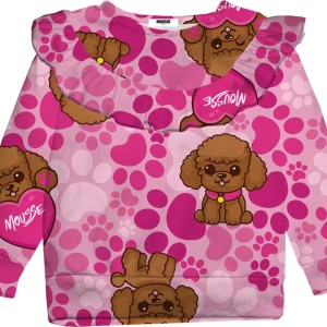 Felpa Mousse con fantasia barboncini con rouges