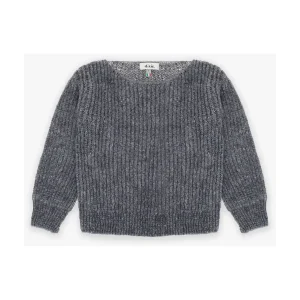 Maglione Dixie girocollo color grigio scuro con paillettes